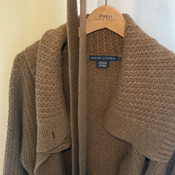 Ralph Lauren Blue Label, Chunky, Light Brown Tie Sweater, Size S - Picture 8 of 12